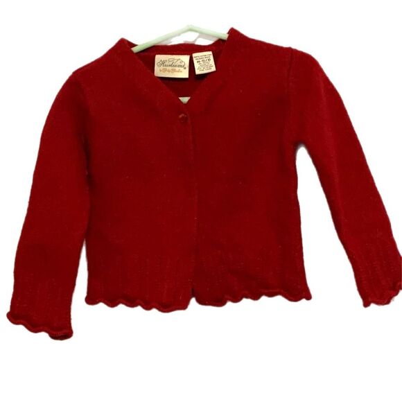 Heirlooms by Polly Flinders | Girls Red Merino Wool Sweater - Picture 1 of 6